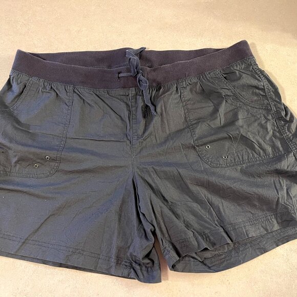 Women's Cargo Shorts Plus size 2x Dark Blue Elastic Waist - Picture 1 of 7